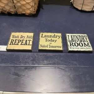 Laundry Room Decor! Three tiles.